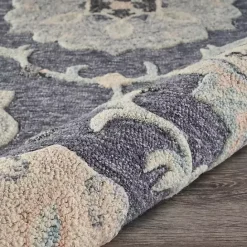 Best Kirklands Home Round Geometric Floral Area Rug, 4x4 Blue