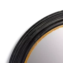 Discount Kirklands Home Round Bodiford Black and Gold Wall Mirror
