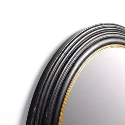 Discount Kirklands Home Round Bodiford Black and Gold Wall Mirror