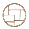 Sale Kirklands Home Round Bronze Metal and Tiered Wood Wall Shelf