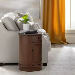 Clearance Kirklands Home Round Beckly Accent Table Brown