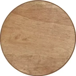 New Kirklands Home Round Wood Coffee Bar Tray Brown