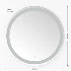 Outlet Kirklands Home Round Caspar LED Wall Mirror