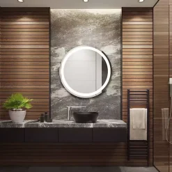 Outlet Kirklands Home Round Caspar LED Wall Mirror
