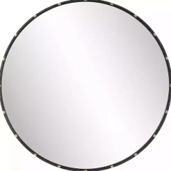Hot Kirklands Home Round Dark Bronze and Gold Wall Mirror