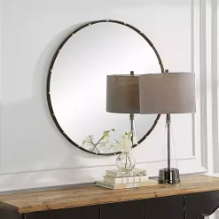 Hot Kirklands Home Round Dark Bronze and Gold Wall Mirror