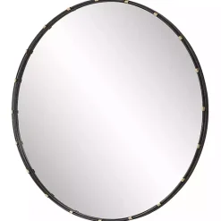 Hot Kirklands Home Round Dark Bronze and Gold Wall Mirror
