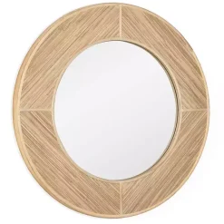 Online Kirklands Home Round Elyas Natural Rattan Wall Mirror