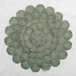 Outlet Kirklands Home Round Eucalyptus Leaves Placemat Green