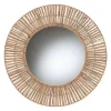 New Kirklands Home Round Geona Metal and Seagrass Wall Mirror