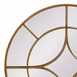 Clearance Kirklands Home Round Gold Geometric Overlay Wall Mirror