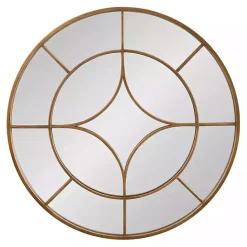 Clearance Kirklands Home Round Gold Geometric Overlay Wall Mirror