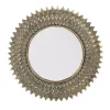 New Kirklands Home Round Gold Textured Diamond Wall Mirror