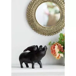 New Kirklands Home Round Gold Textured Diamond Wall Mirror