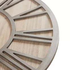 Online Kirklands Home Round Gray and Natural Wooden Wall Clock