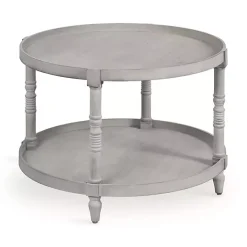 Discount Kirklands Home Round Bellport Coffee Table Gray