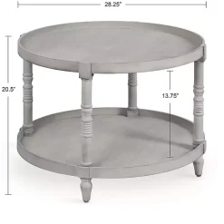 Discount Kirklands Home Round Bellport Coffee Table Gray