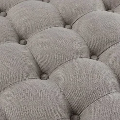 Kirklands Home Round Cepheus Tufted Ottoman Gray