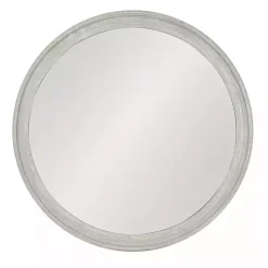 Online Kirklands Home Round Gray Mansell Wood Wall Mirror