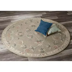 Hot Kirklands Home Round Traditional Floral Area Rug, 4x4 Gray