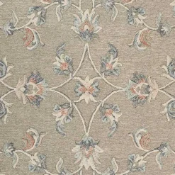 Hot Kirklands Home Round Traditional Floral Area Rug, 4x4 Gray