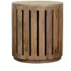 Kirklands Home Round Mango Wood Drum Accent Table