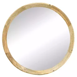Clearance Kirklands Home Round Mango Wood Wall Mirror