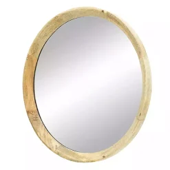 Clearance Kirklands Home Round Mango Wood Wall Mirror