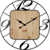 Kirklands Home Round Metal & Square Wood Wall Clock