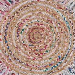 Clearance Kirklands Home Round Multicolor Braided Jute Area Rug, 3x3