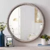 Clearance Kirklands Home Round Natural Beaded Wall Mirror