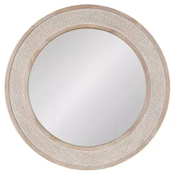 Outlet Kirklands Home Round Natural Rattan Wall Mirror