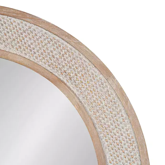 Outlet Kirklands Home Round Natural Rattan Wall Mirror