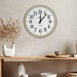 Discount Kirklands Home Round Natural Reed Frame Wall Clock