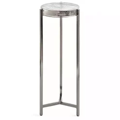 Hot Kirklands Home Round Pewter Aguilar Accent Table