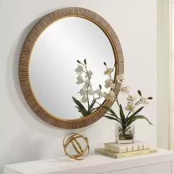 Hot Kirklands Home Round Rattan Wall Mirror