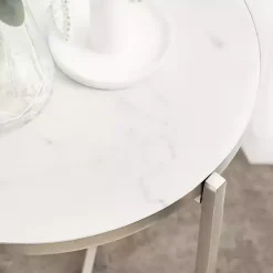 Best Kirklands Home Round Aguilar Accent Table Silver