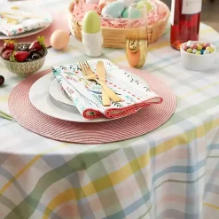 Kirklands Home Round Sweet Spring Plaid Tablecloth, 70 in. Multi