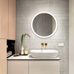 Hot Kirklands Home Round Whit LED Wall Mirror