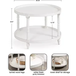 Best Kirklands Home Round Bellport Coffee Table White