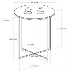 Kirklands Home Round Marble and Gold Accent Table White