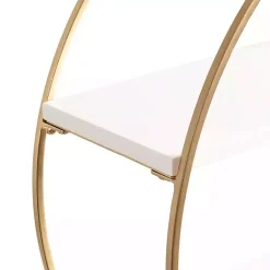 Hot Kirklands Home Round White Wood Sequoia Wall Shelf