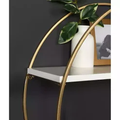 Hot Kirklands Home Round White Wood Sequoia Wall Shelf