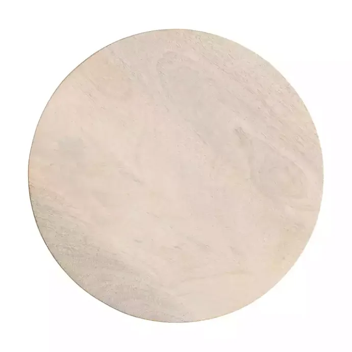 Kirklands Home Round washed Wood Dani Accent Table White