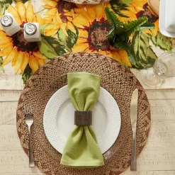 Outlet Kirklands Home Round Woven Lattice Placemats, Set of 6 Brown