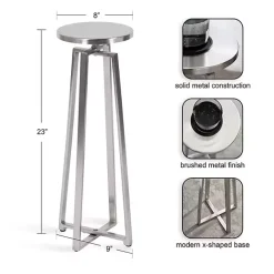 Sale Kirklands Home Round Zia Metal Accent Table Silver