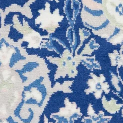 Best Kirklands Home Royal Blue Floral Motif Area Rug, 5x7