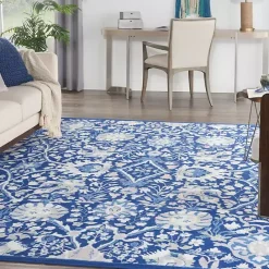 Best Kirklands Home Royal Blue Floral Motif Area Rug, 7x10