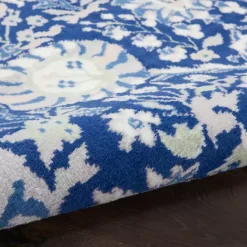 Kirklands Home Royal Floral Motif Runner Blue