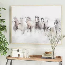 Hot Kirklands Home Running Horses Framed Canvas Art Print